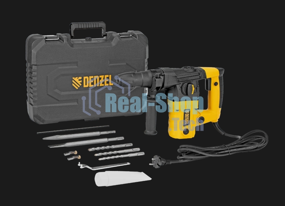 Перфоратор Denzel RHVB-1100-26, SDS-plus, 1100 Вт, 4 Дж, от сети
