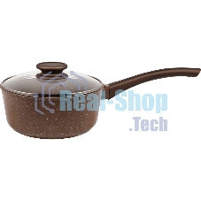 Ковш Maunfeld Carmel MF18CRM01SP из литого алюминия со стеклянной крышкой, 18 см, 1,6 л