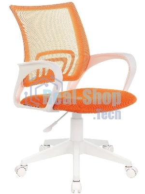 Кресло компьютерное Бюрократ CH-W695NLT TW-38-3 TW-96-1 оранжевый, сетка/ткань, крестовина пластик, пластик белый