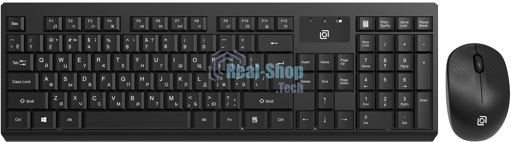 Комплект клавиатура + мышь Оклик S269W клав:черный мышь:черный USB беспроводная slim Multimedia (2070303)