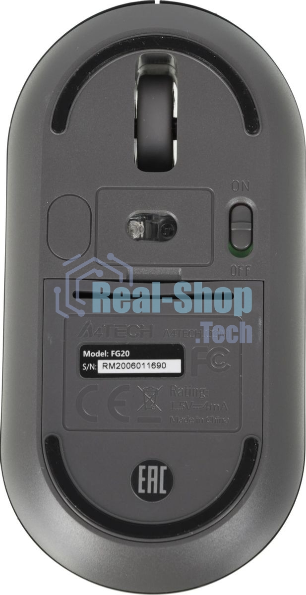 Мышь беспроводная A4Tech Fstyler FG20 серый, 2000 dpi, радиоканал, USB, кнопки - 4