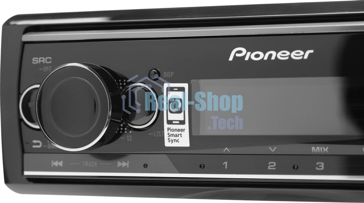 Автомагнитола Pioneer MVH-S520BT, 1 DIN, Bluetooth, USB Type-A, AUX, пульт ДУ, съёмная панель