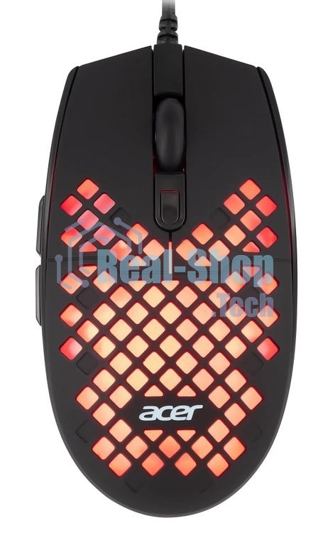 Мышь проводная Acer OMW134 черный, 3200 dpi, USB, кнопки - 6