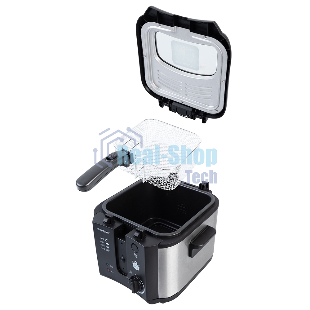 Фритюрница ENDEVER Skyline FR-115 чёрный/металлик, 1800 Вт, 2.5 л, 0.6 кг, антипригарное покрытие