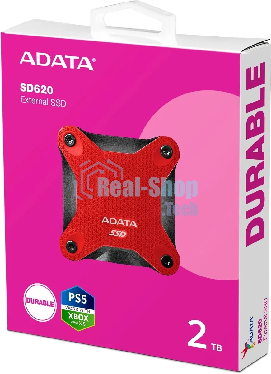 Внешний SSD ADATA SD620, 2TB, USB 3.2 Gen 2 Type-A, R/W 550/480, красный