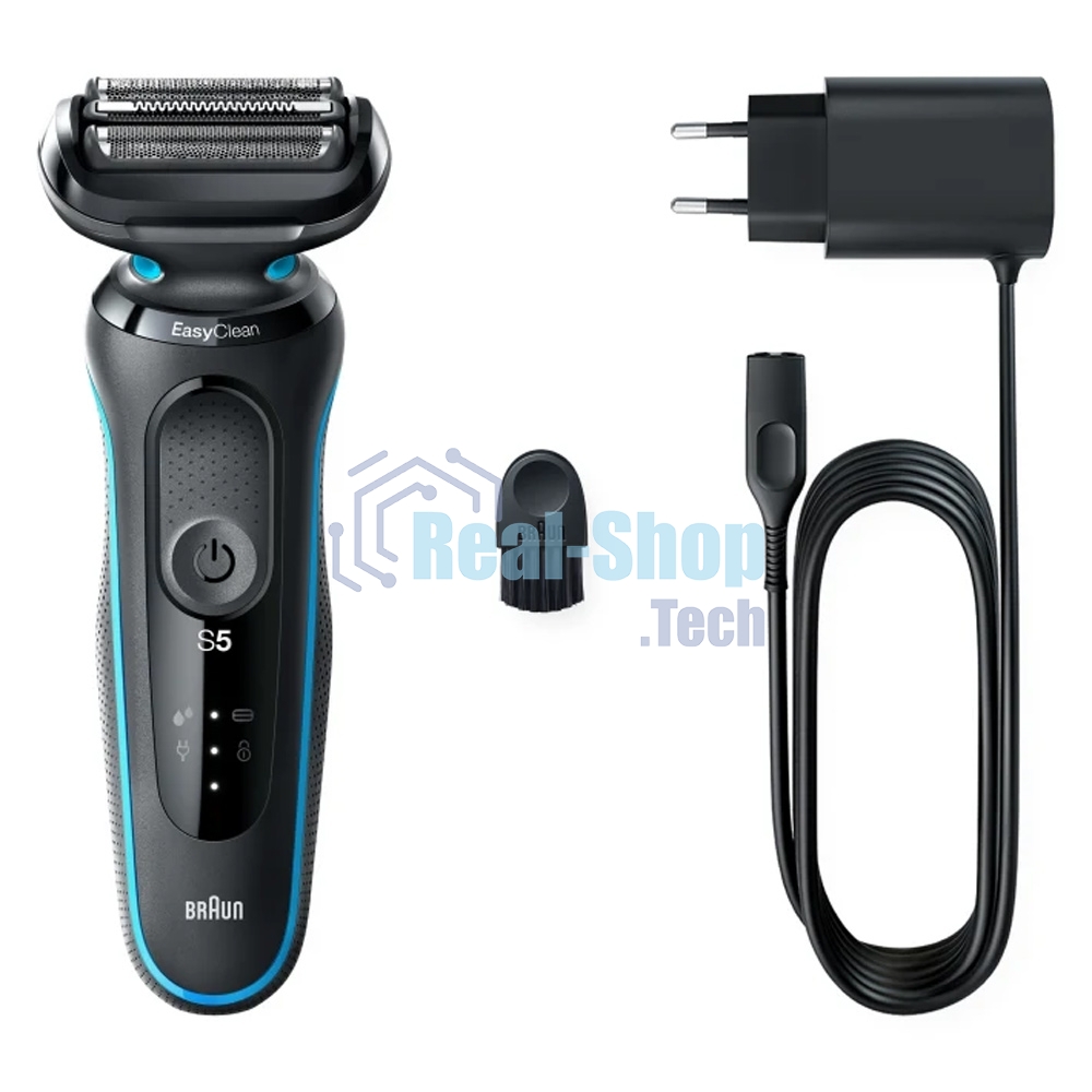 Электробритва Braun 51-M1000s черный/голубой