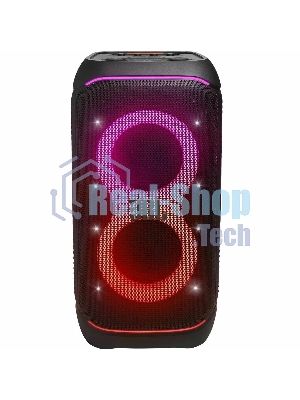Портативная акустика JBL PartyBox Stage 320 /240 Вт/4жинамика/Bluetooth 5.3/USB/3.5 мм/влагозащита IPX4/подсветка/до 18ч.работы/черный (JBLPBSTAGE320EP)