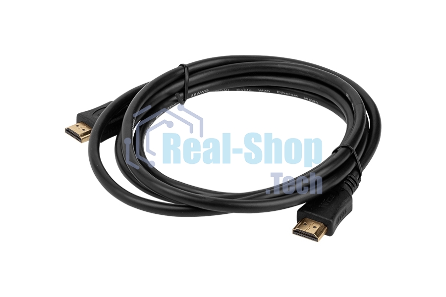 Кабель HDMI C-HM-HM-1M Wize 1 м., v.2.0, 19M/19M, позол.разъемы, экран, черный, пакет