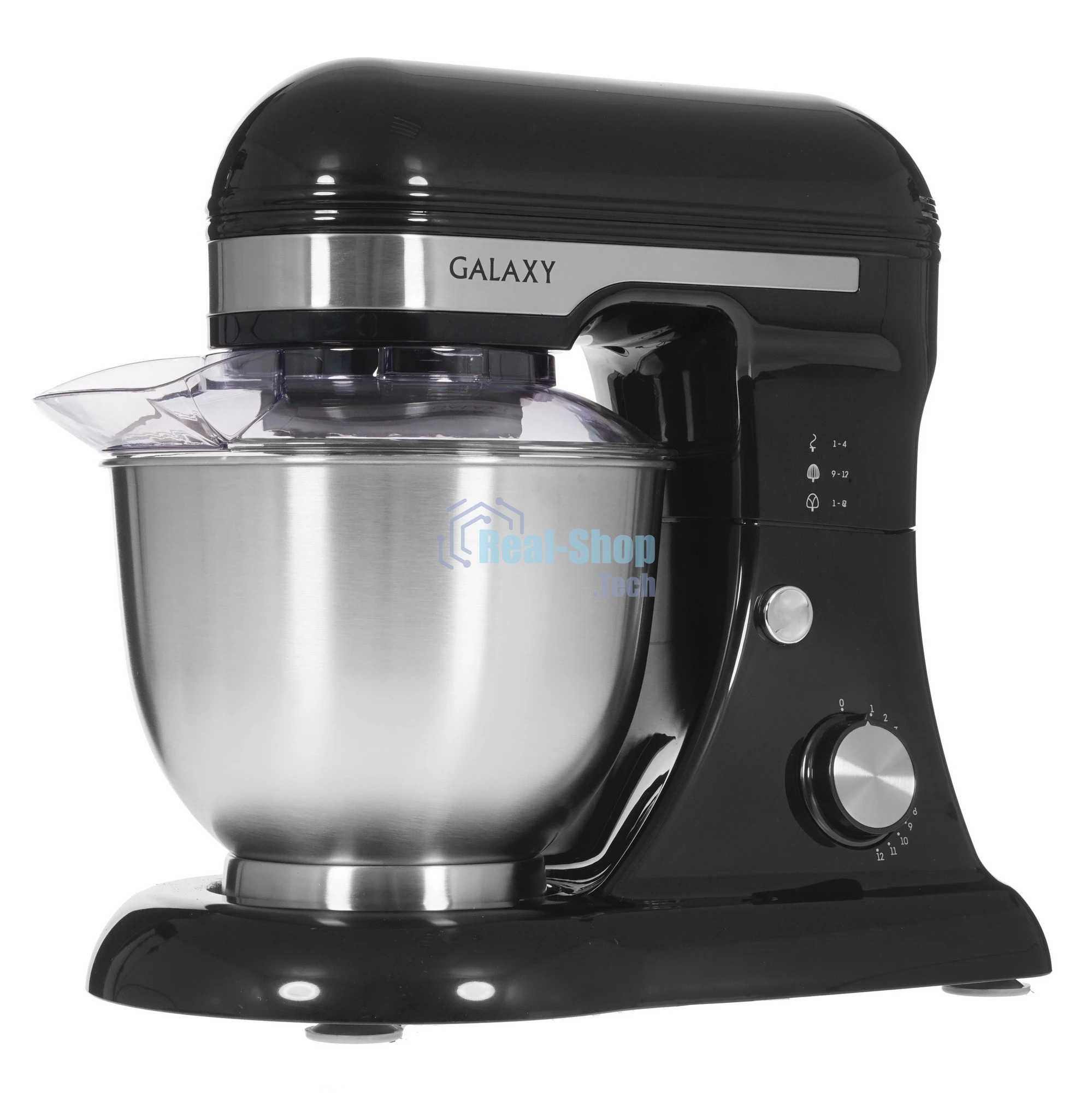 Миксер Galaxy Line GL 2230, черный, планетарный, 700 Вт, 12 скоростей