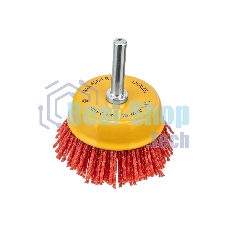 Щетка для дрели Denzel 65 мм, чашка, со шпилькой, нейлоновая щетина