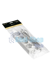 Удлинитель ExeGate ECE-4-5W (EX285818RUS), белый, 5 м, евровилка с заземлением, 4 евророзетки с заземлением, 2200 Вт