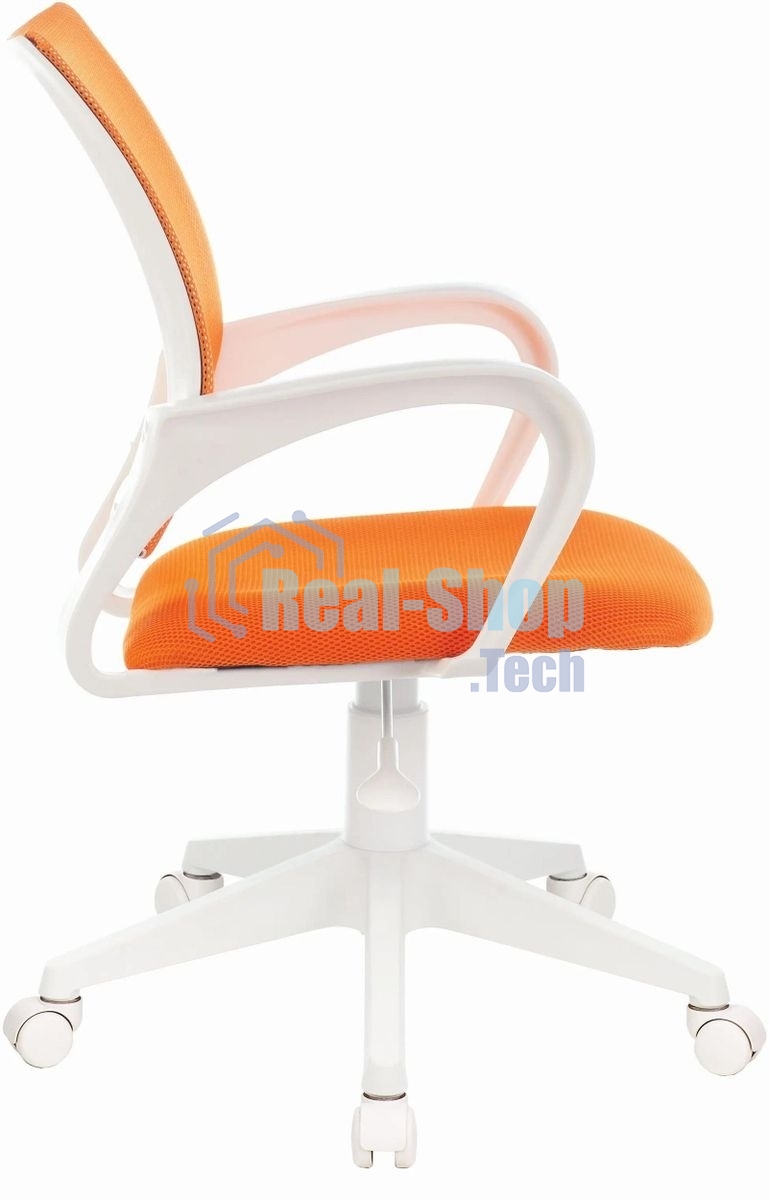 Кресло компьютерное Бюрократ CH-W695NLT TW-38-3 TW-96-1 оранжевый, сетка/ткань, крестовина пластик, пластик белый