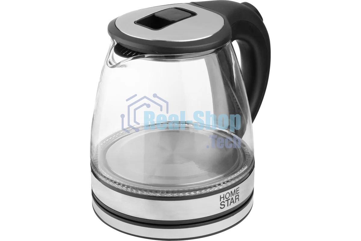 Чайник электрический Homestar HS-1052 1,2 л, стекло/пластик черный
