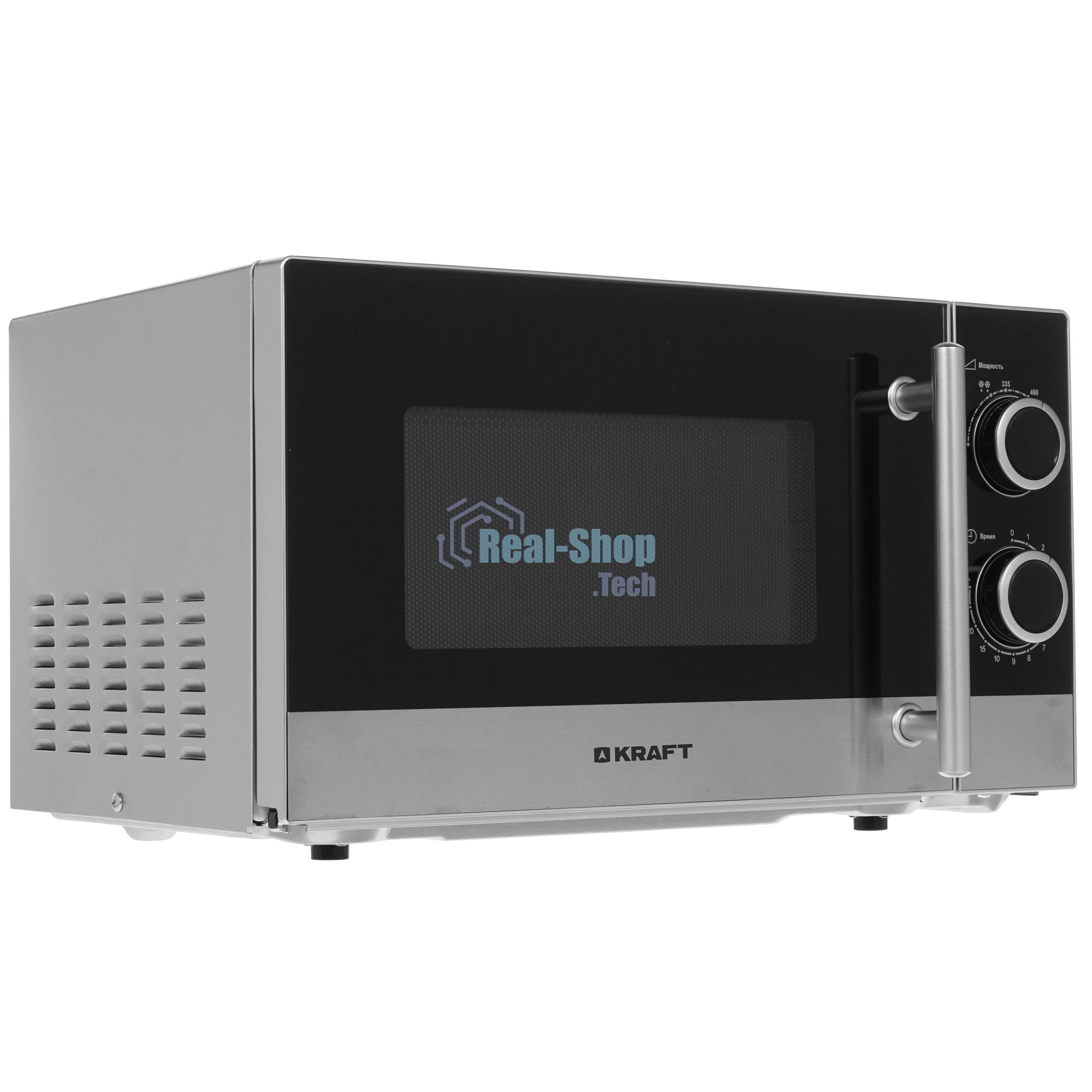Микроволновая печь Kraft KF-20MW7S-200M серебристый, 20 л, 700 Вт, переключатели - поворотный механизм