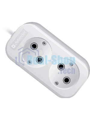 Удлинитель бытовой Defender B220 - 2 роз х 2 м, белый