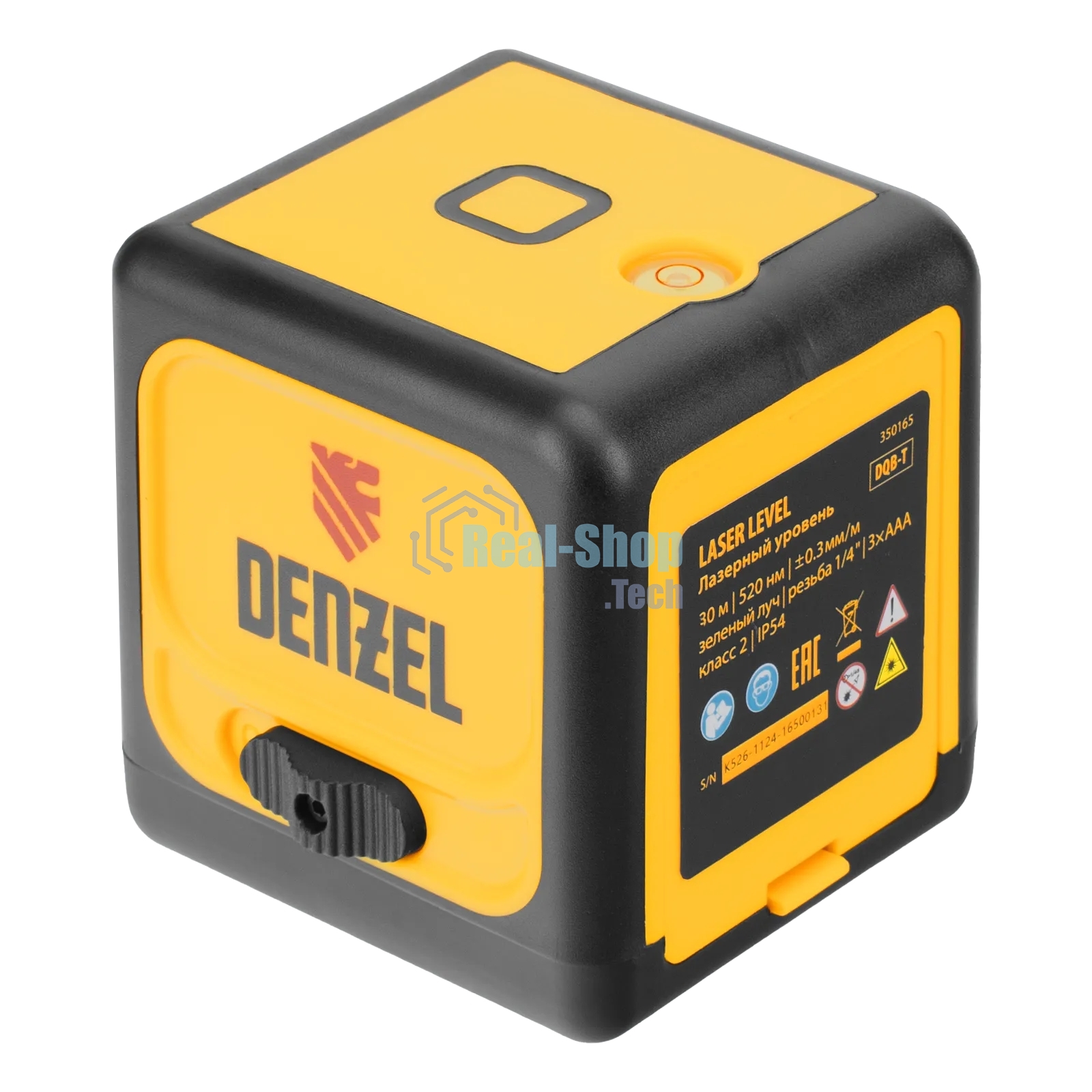 Лазерный уровень Denzel DQB-T, 30 м, зеленый луч, батарейки, штатив