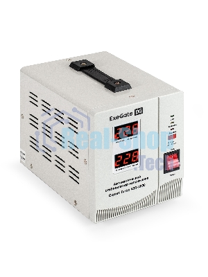Стабилизатор напряжения ExeGate Expert Turbo AST-2000 (2000ВА, вход 80-260В, двойная цифр. индикация вход/вых. напряжения, выход 220В±8%, КПД 98%, 5 уровней защиты, задержка, усиленный метал. корпус, 2*Schuko, RTL)
