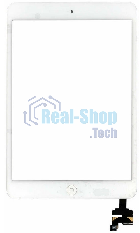 Сенсорное стекло (тачскрин) Ipad mini + stiker + IC с кнопкой Home, белое (A1432 A1454 A1455) OEM