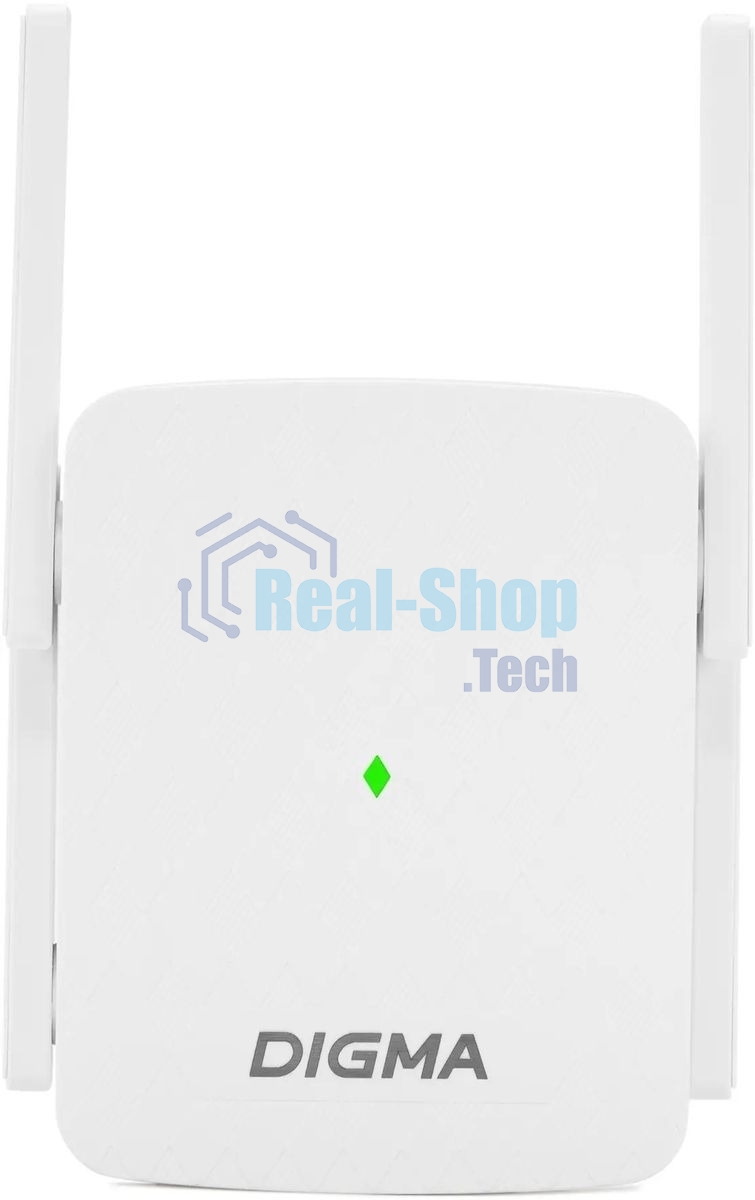 Повторитель беспроводного сигнала Digma D-WR310 (D-WR310V2) N300 Wi-Fi белый