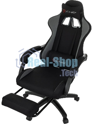 Кресло Zombie Shadow черный/серый, ткань, подставка для ног