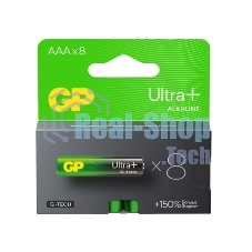 Алкалиновые батарейки c технологией G-tech GP Ultra Plus Alkaline 24А AАA - 8 шт. на блистере