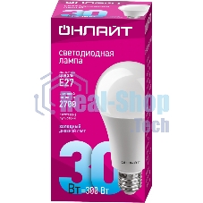 Лампа светодиодная ОНЛАЙТ 61972 OLL-A70-30-230-6.5K-E27