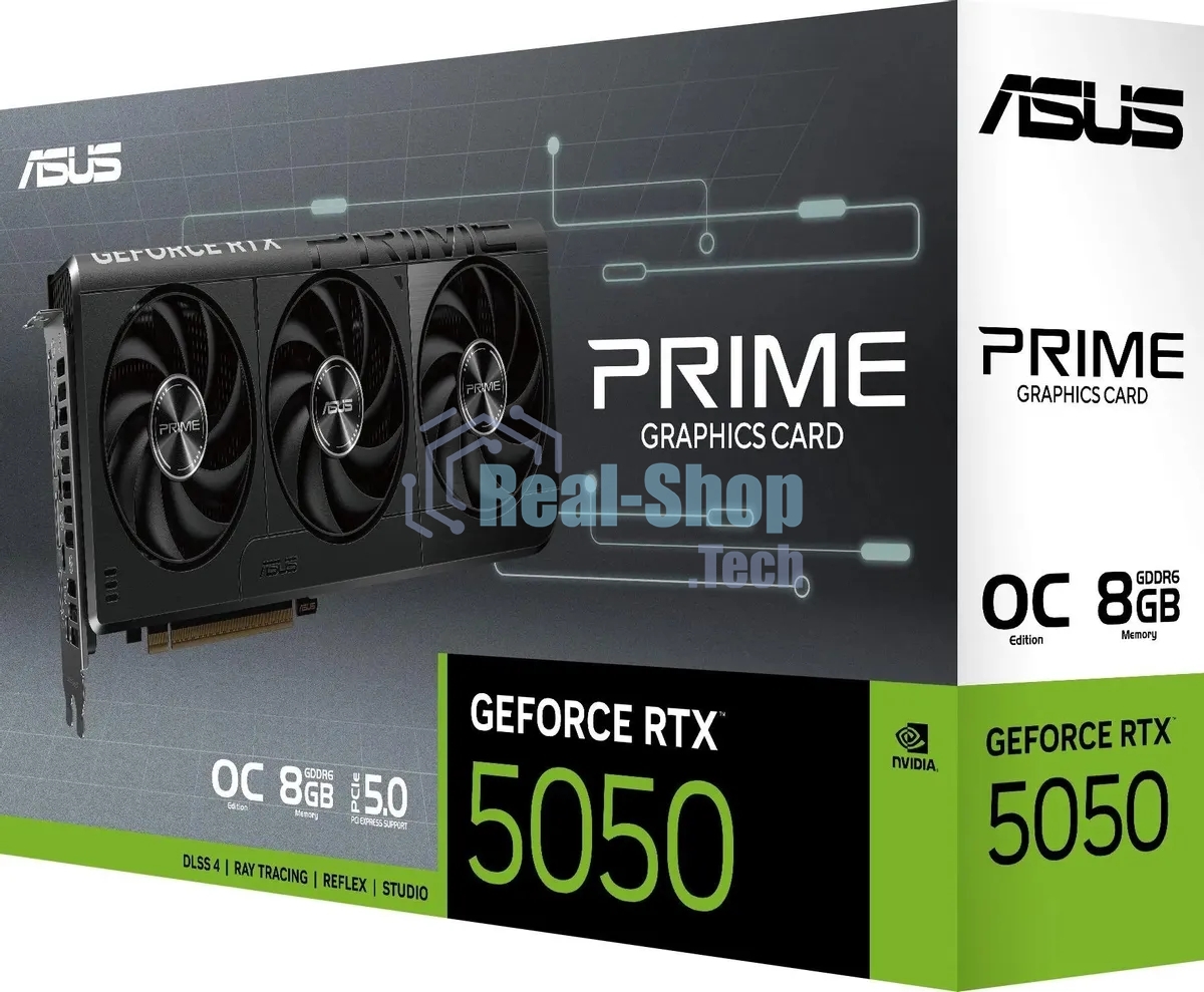 Видеокарта Asus PCI-E 4.0 PRIME-RTX 5050-O8G NVIDIA GeForce RTX 5050 8Gb 128bit GDDR6 2677/28000 HDMIx1 DPx3 HDCP Ret