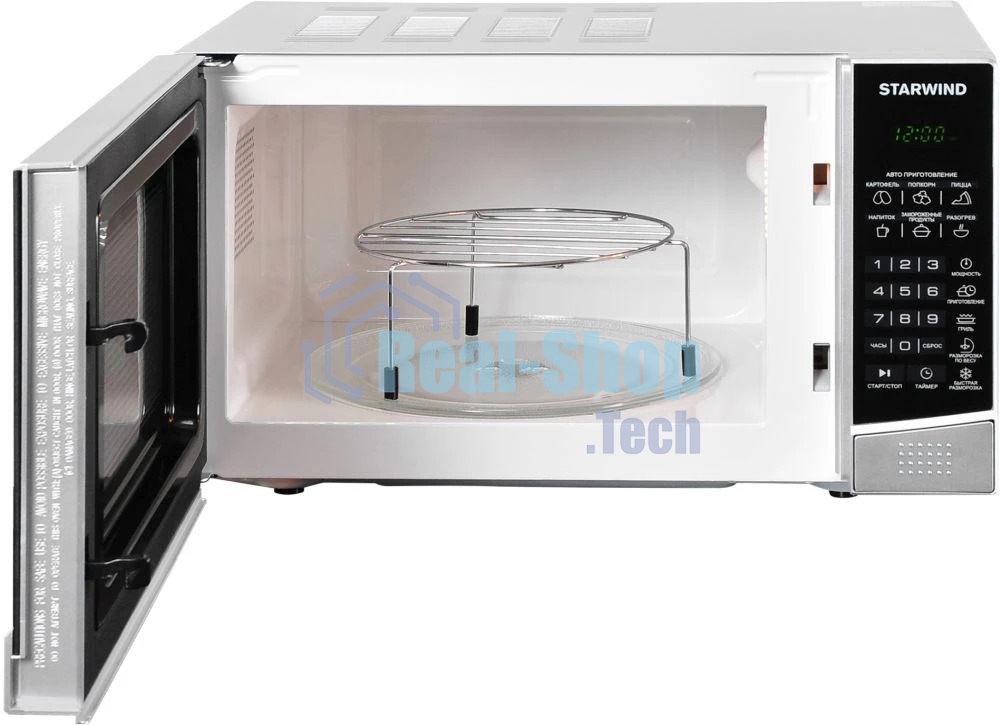 Микроволновая печь Starwind SMW3120 серебристый/черный, 20 л, 700 Вт, переключатели - сенсор