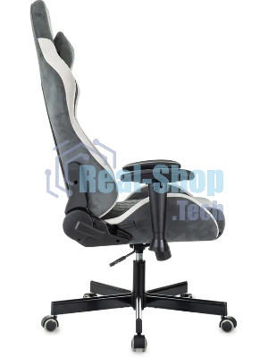 Кресло игровое Knight Regal Fabric серый/светло-серый иск.замша крестов. металл