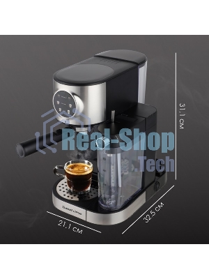 Кофеварка рожковая Zigmund & Shtain ZCM-890 черный/стальной, исп. кофе - молотый, 1.2 л, 1600 Вт, 15 бар