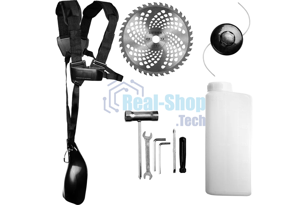 Бензокоса, 2.5 кВт/3.3 л.с., 52 см3, разборная штанга STEHER BT-2500-S