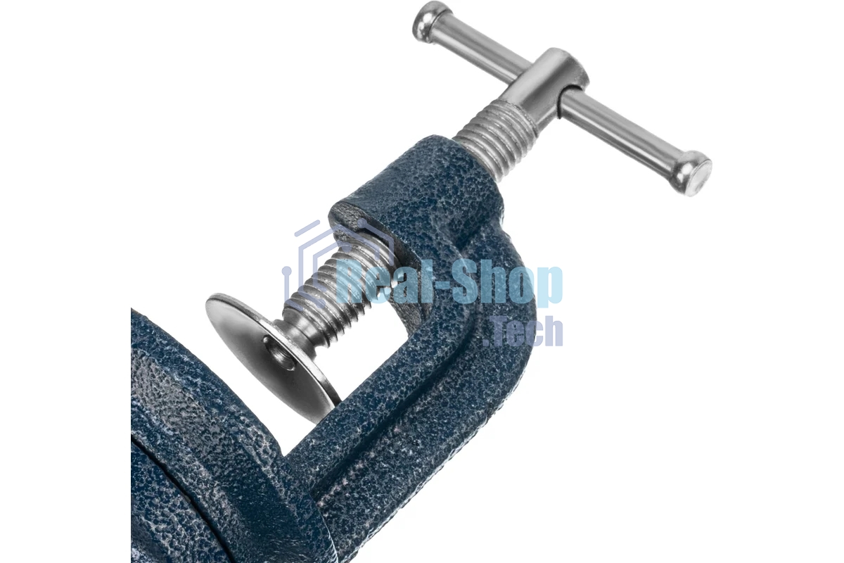 Тиски Сибртех слесарные настольные поворотные ширина рабочихгубок 65мм наковальня