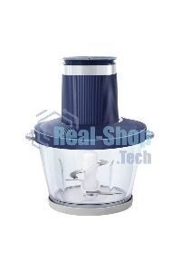 Чоппер Centek CT-1397 (синий) 600Вт 2 скорости, стеклянная чаша 2 л, 4 лезвия, резиновое основание