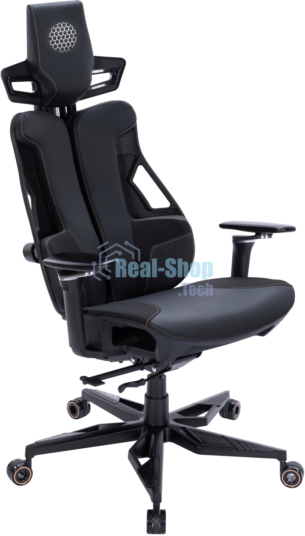 Кресло компьютерное Cactus CS-CHR-DUO-BBK черный, кожзам