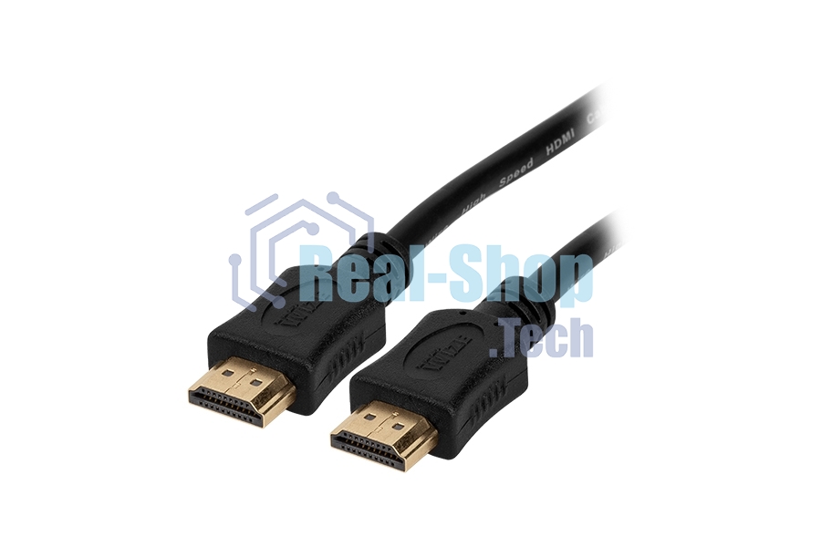 Кабель HDMI C-HM-HM-1M Wize 1 м., v.2.0, 19M/19M, позол.разъемы, экран, черный, пакет