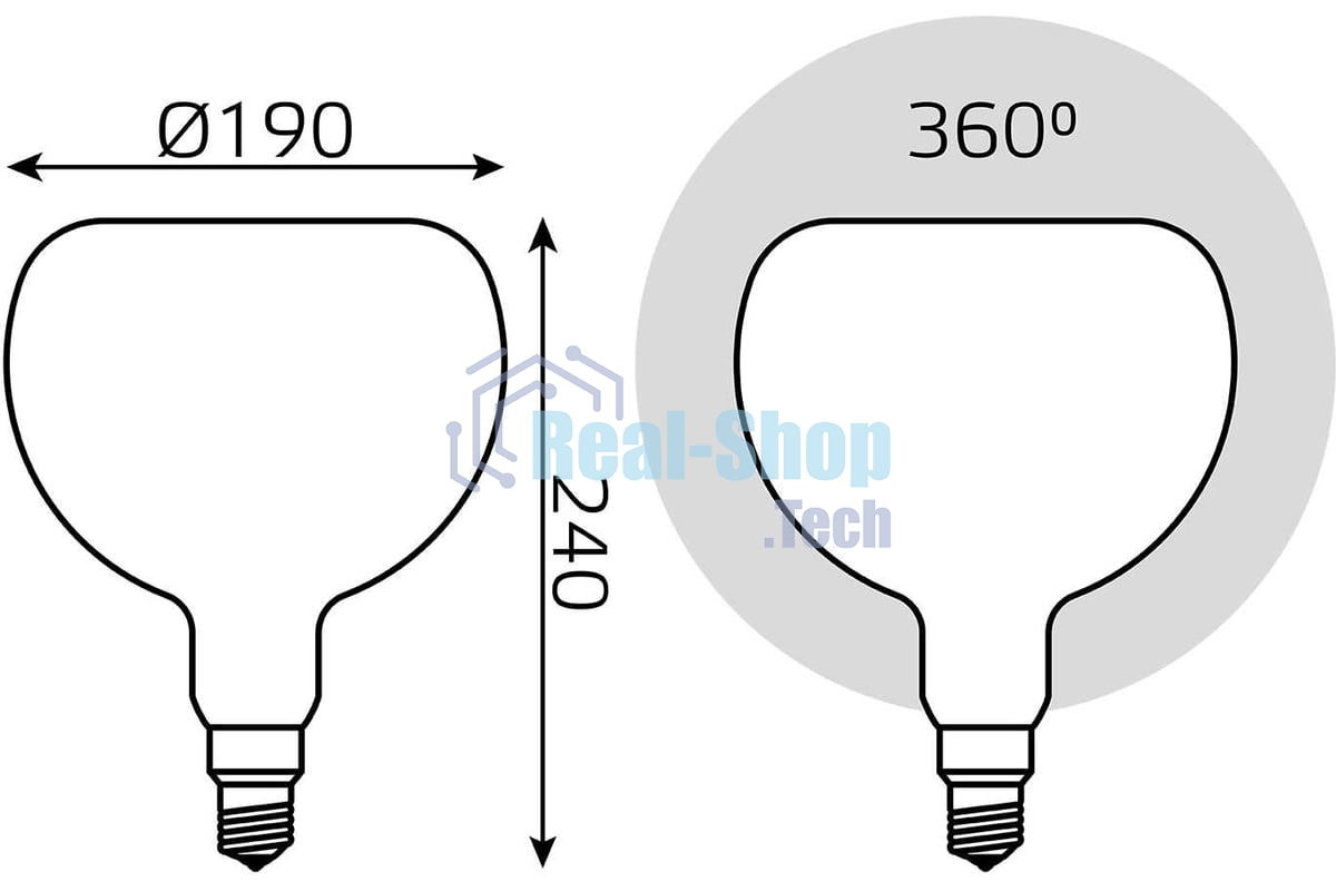 Лампа cветодиодная Gauss Filament А190 10W 890lm 4100К Е27 milky диммируемая LED