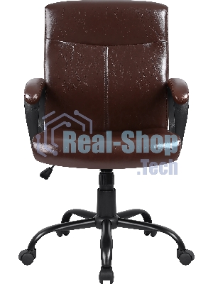 Кресло Defender MADRID коричневый, экокожа, 120 кг, механизм качания