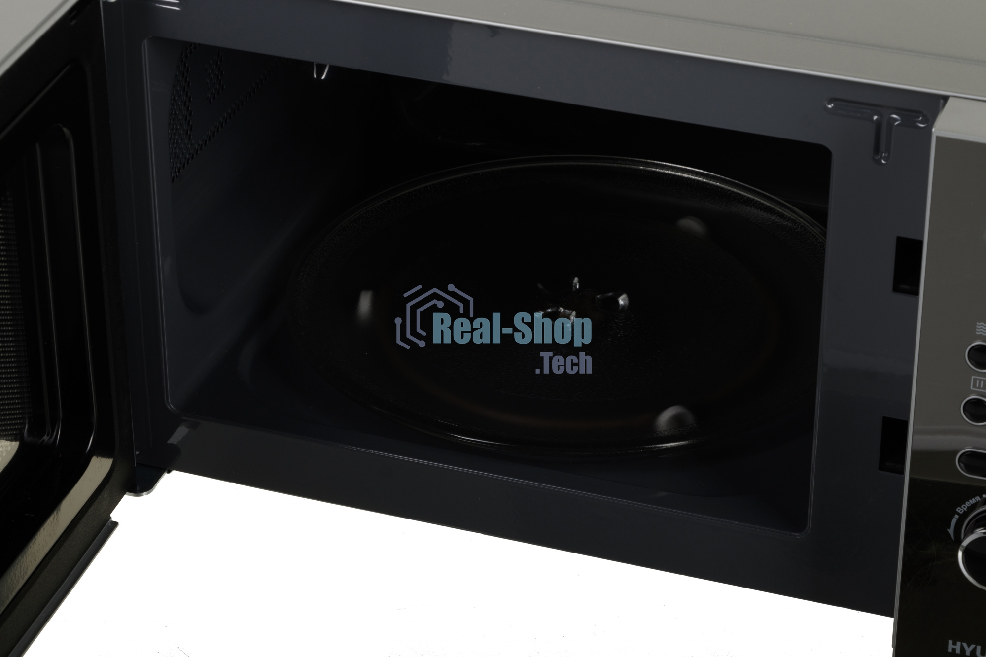 Микроволновая печь Hyundai HYM-D3002 серебристый, 20 л, 700 Вт, переключатели - поворотный механизм/кнопки