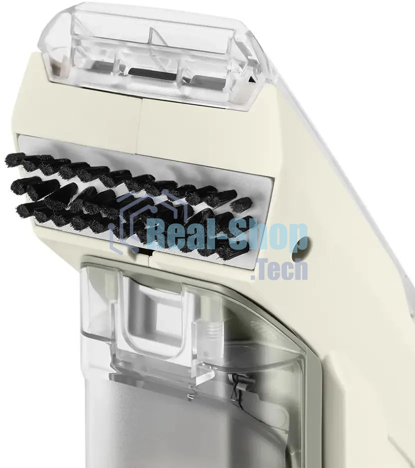 Пылесос ручной Kitfort КТ-5195 бежевый/серый, питание от аккумулятора, 50 Вт, уборка влажная, пылесборник 0.11 л, работа от АКБ max 15 мин