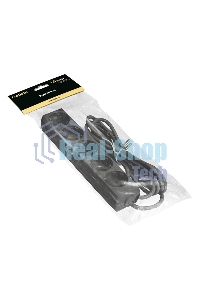 Удлинитель ExeGate ECE-5-1.8B (EX285819RUS), черный, 1,8 м, евровилка с заземлением, 5 евророзеток с заземлением, 2200 Вт