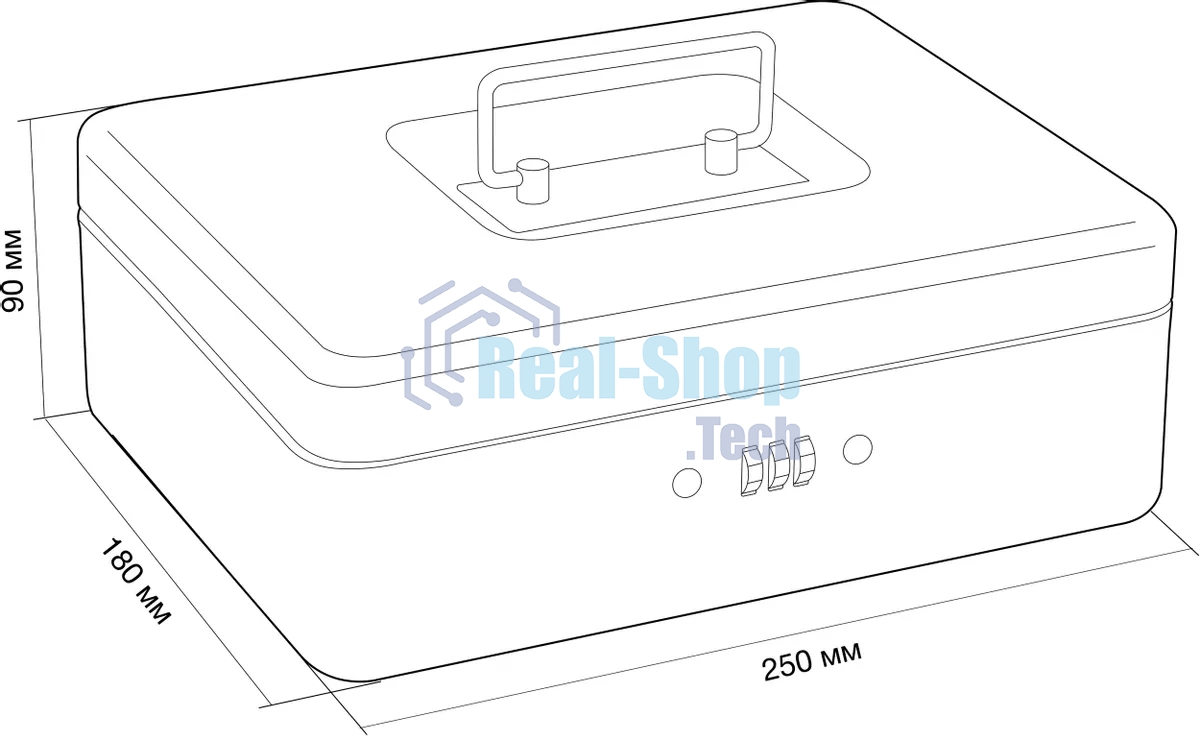 Ящик для денег без номинала Cactus CS-DCB-003 90x250x180 графитовый