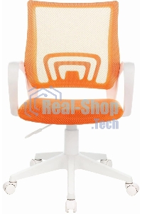 Кресло компьютерное Бюрократ CH-W695NLT TW-38-3 TW-96-1 оранжевый, сетка/ткань, крестовина пластик, пластик белый
