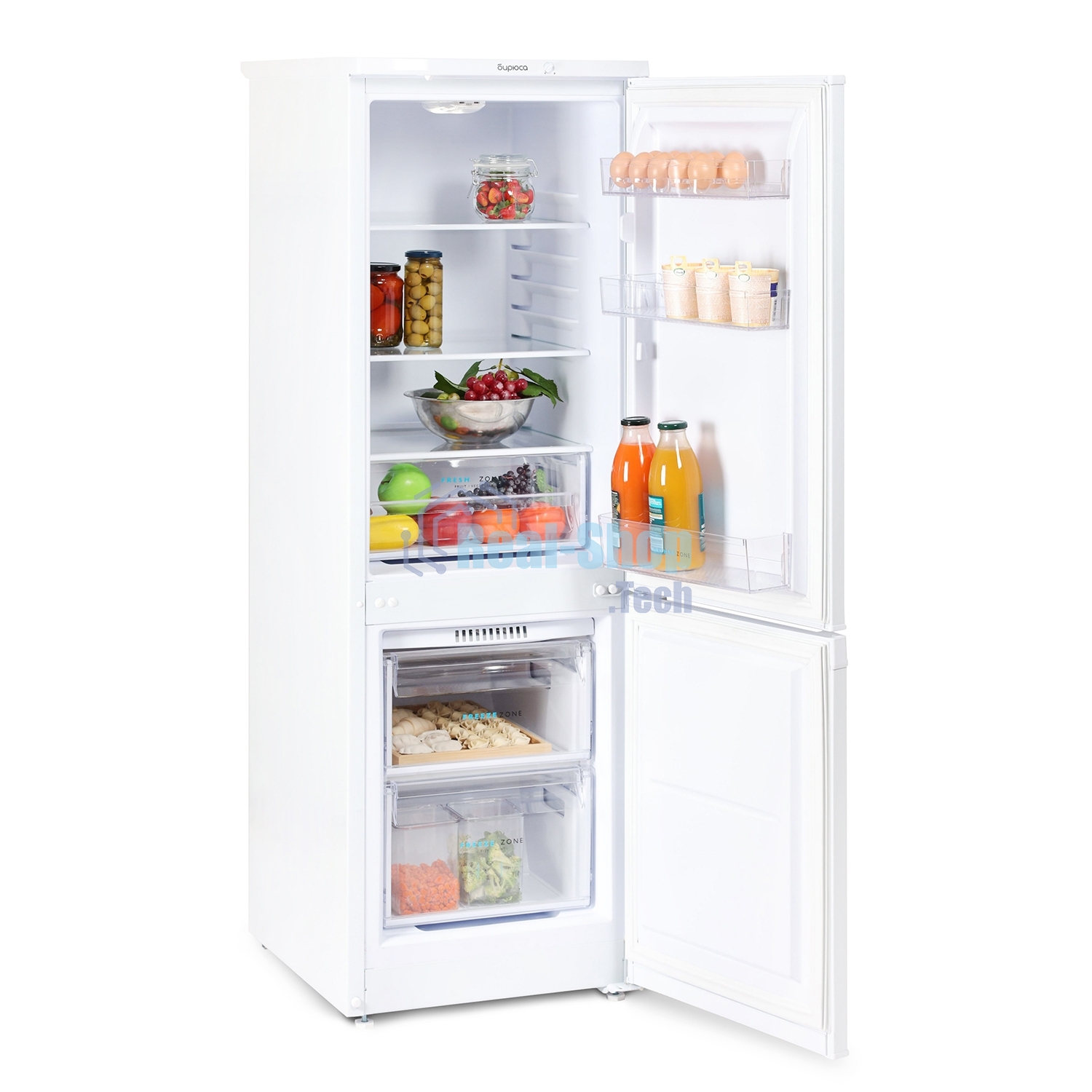 Холодильник Бирюса 418 белый двухкамерный 125/55л морозилка снизу