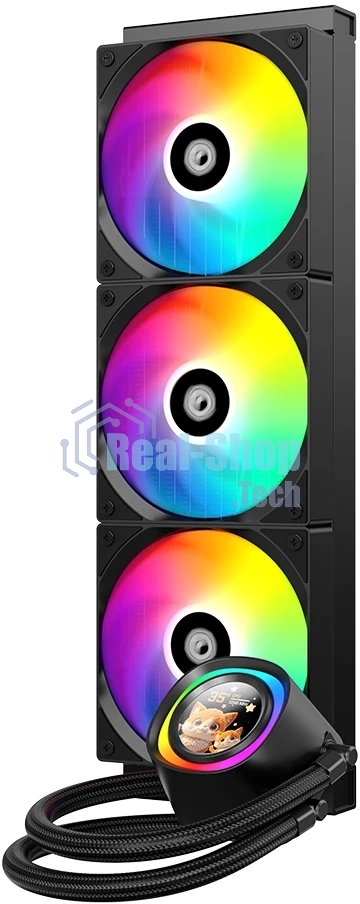 Система жидкостного охлаждения ID-Cooling FX360 LCD ARGb Soc-AM5/AM4/1200/1700/1851 черный 4-pin 27.2dB Al+Cu LCD 350W Ret