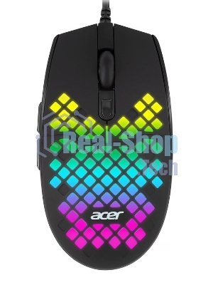 Мышь проводная Acer OMW134 черный, 3200 dpi, USB, кнопки - 6