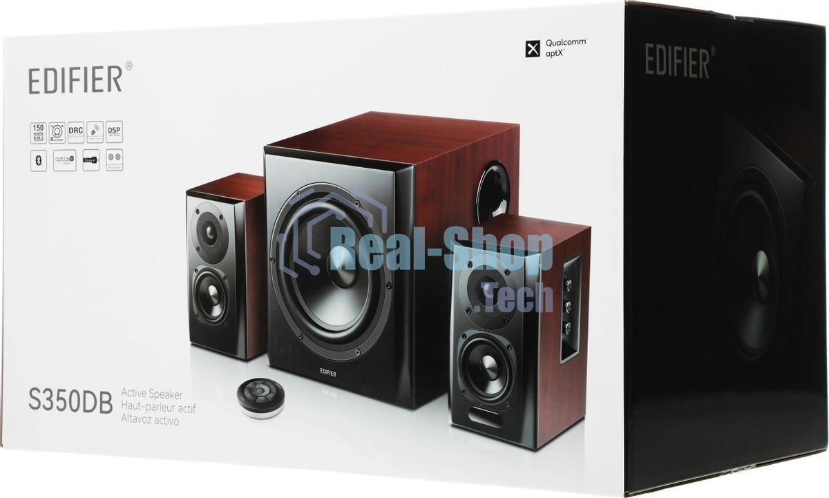 Акустическая система Edifier S350DB Brown 2.1,150W RMS, дерево, Bluetooth aptX