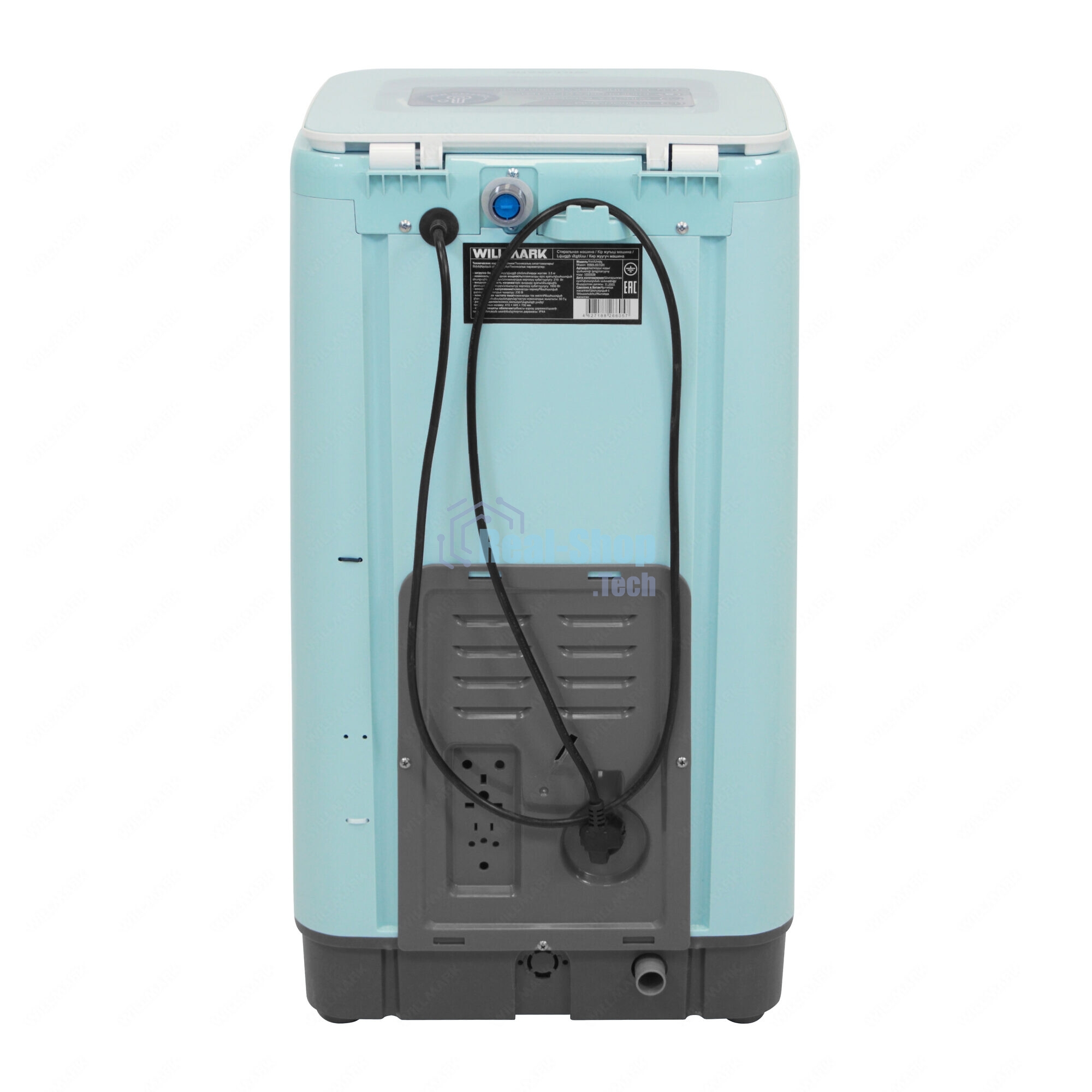 Стиральная машина Willmark WMA-451GH бирюзовый, загрузка вертикальная 3.5 кг, 800 об/мин