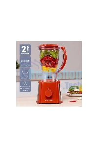 Блендер Galaxy Line GL 2162, красный, стационарный, 700 Вт, четырехлопастный нож, 4 скорости, импульсный режим