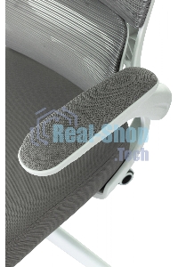 Кресло руководителя Бюрократ Sigma WH 1 серый, сетка/ткань, крестов. пластик, пластик белый