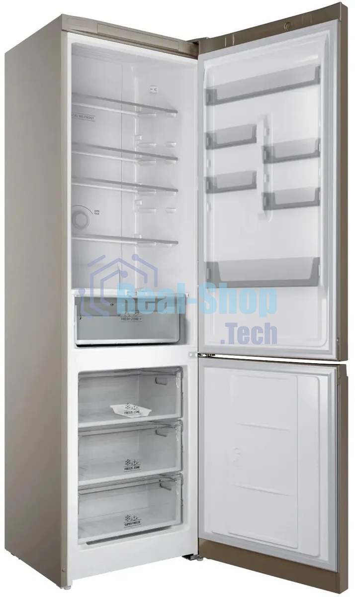 Холодильник Hotpoint HT 6200 BZ бронзовый двухкамерный 240/83л морозилка снизу, No Frost